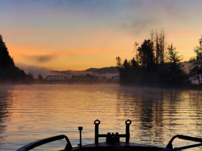sunset on boat